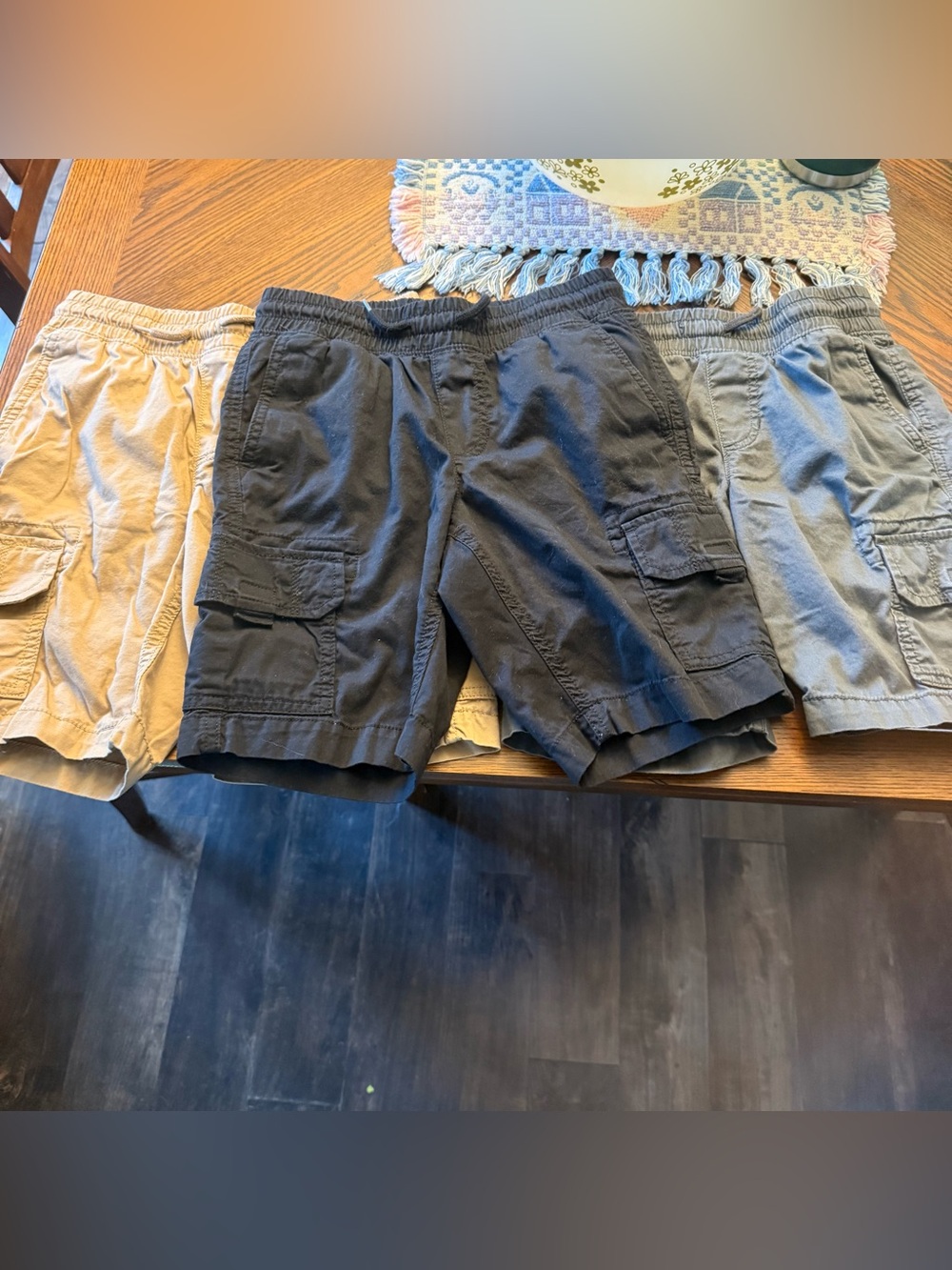 Sonoma Boys Pull-On Cargo Short Stretchable Waist Small 8 - X3 Black Khaki Gray